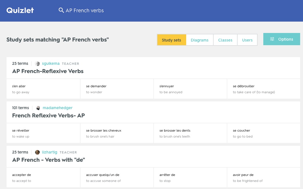 quizlet learn french